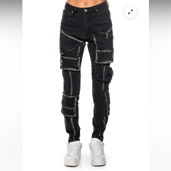 NWT AKIRA SKINNY CARGO JEANS - Picture 1 of 10